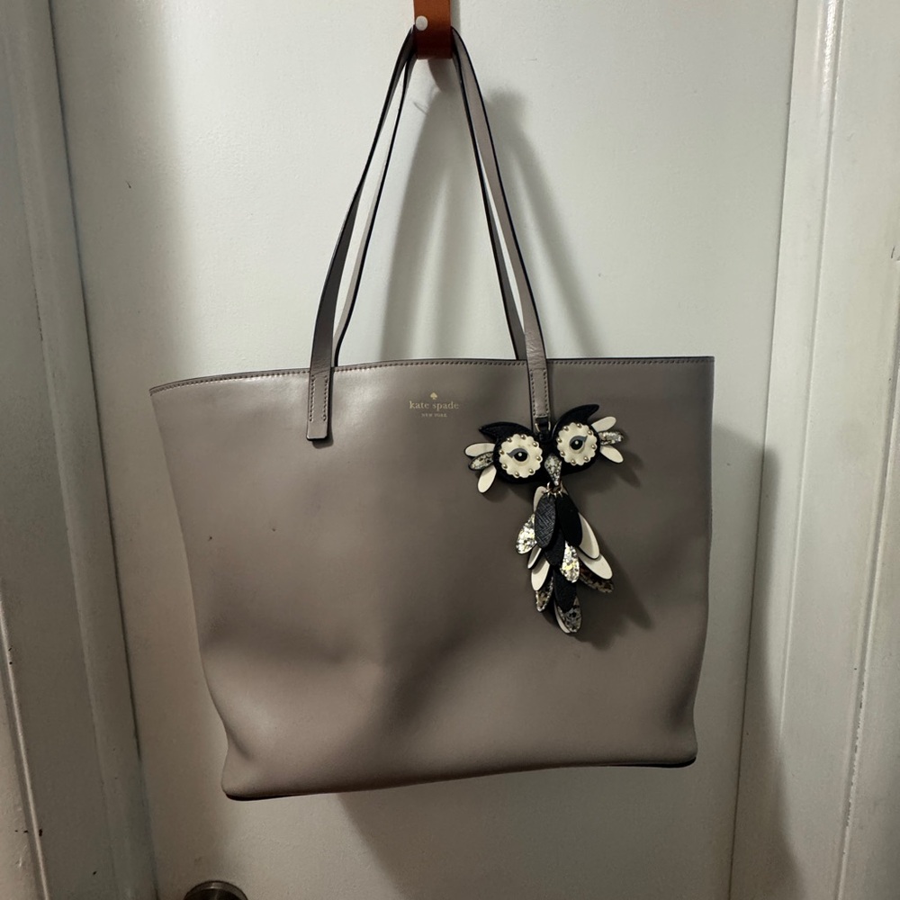 Kate Spade Gray Structured Leather Tote